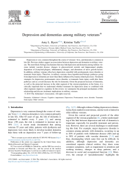 Depression and dementias among military veterans