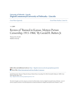 Banned in Kansas: Motion Picture Censorship, 1915-1966