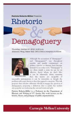 Although the accusation of &ldquo;demagogue!&rdquo; and &ldquo;demagoguery