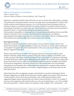 Effects of Hypnosis on GI Problems