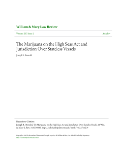 The Marijuana on the High Seas Act and Jurisdiction Over Stateless