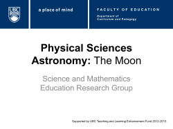 Physical Sciences Astronomy: The Moon