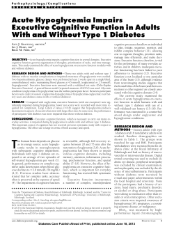 Acute Hypoglycemia Impairs Executive Cognitive