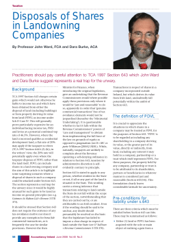 Disposals of Shares in Landowning Companies