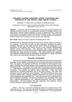 Delayed gastric emptying after vagotomy and drainage in