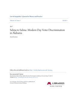 Selma to Selma: Modern Day Voter Discrimination in Alabama