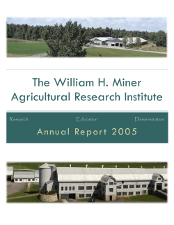 The William H. Miner Agricultural Research Institute