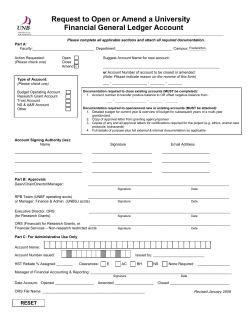 Request to Open or Amend a University Financial General