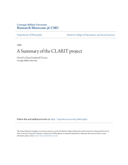 A Summary of the CLARIT project