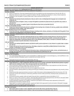 Quarter 4 Report Card Supplemental Document Grade 5