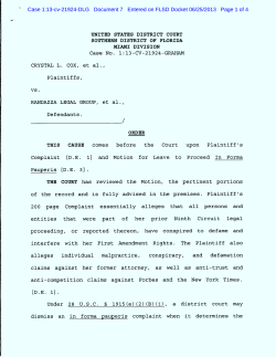 Florida the District Judge discussed the bizarre nature of