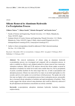 Silicate Removal in Aluminum Hydroxide Co