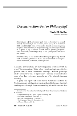 Deconstruction: Fad or Philosophy?