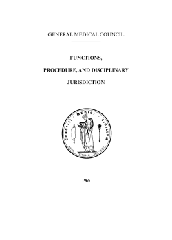 Functions, procedures and disiplinary jurisdiction (1965)