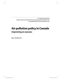 Air Pollution Policy in Canada