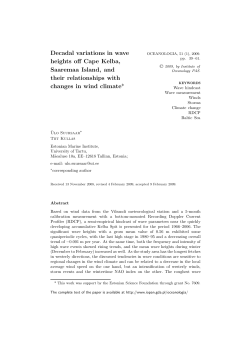 Decadal variations in wave heights off Cape Kelba, Saaremaa