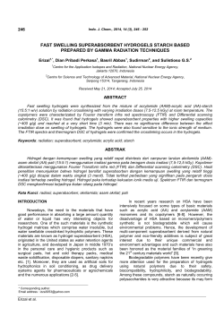fast swelling superabsorbent hydrogels starch based prepared by