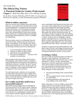 The Ethical Dog Trainer. A Practical Guide for Canine Professionals