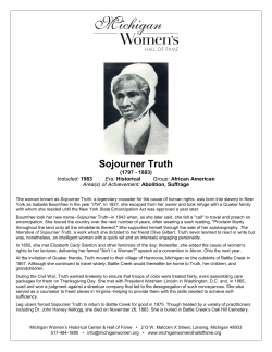 Sojourner Truth - Michigan Women`s Hall of Fame