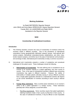 Inventorship of Multinational Inventions