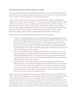 Communications through Technology: Building a Community This