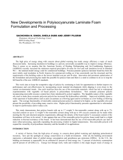 New Developments in Polyisocyanurate Laminate Foam