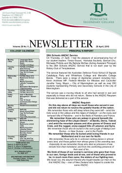 COLLEGE CALENDAR PRINCIPAL`S REPORT 26th Schools