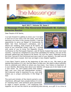 April 2017 | Volume 29, Issue 1 - All Saints` Torresdale Episcopal
