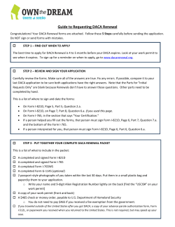 Guide to Requesting DACA Renewal