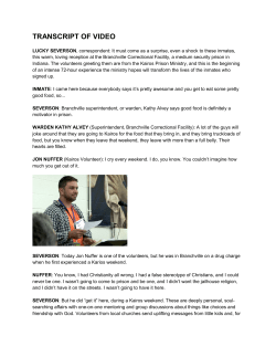 Read Video Transcript - Kairos Prison Ministry