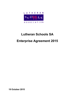 Lutheran Schools SA Enterprise Agreement 2015