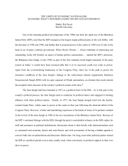 THE LIMITS OF ECONOMIC NATIONALISM: ECONOMIC POLICY