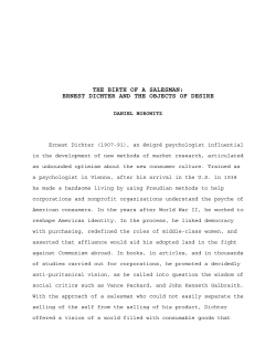 the birth of a salesman: ernest dichter and the objects of desire