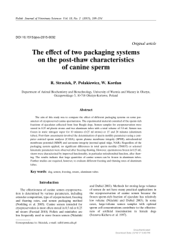 The effect of two packaging systems on the post-thaw