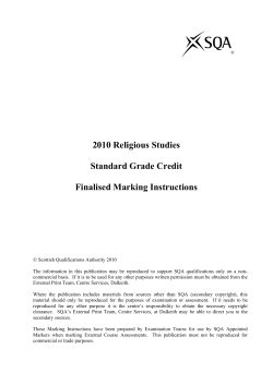 2010 Religious Studies Standard Grade Credit Finalised