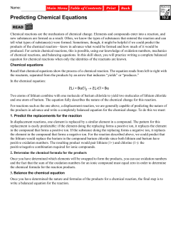 Predicting Chemical Equations