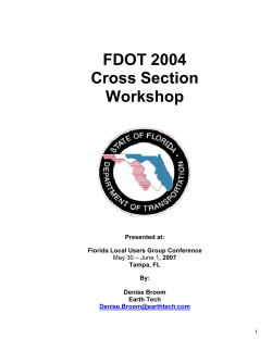 FDOT 2004 Cross Section Workshop Spring 2007