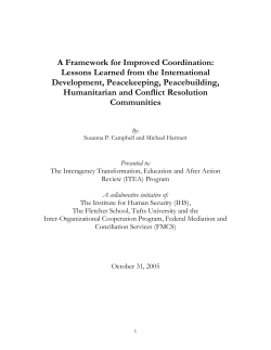 A Framework for Improved Coordination: Lessons