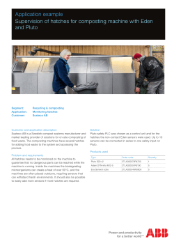 Application example Supervision of hatches for composting