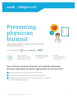 Preventing physician burnout - Case Western Reserve University