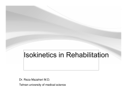 Isokinetics in rehabilitation