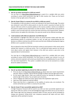 FAQs - Child Care Link