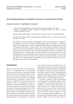 simulating aerosol nucleation bursts in a coniferous forest