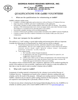 GaRRS Volunteer Qualifications - Georgia Radio Reading Service