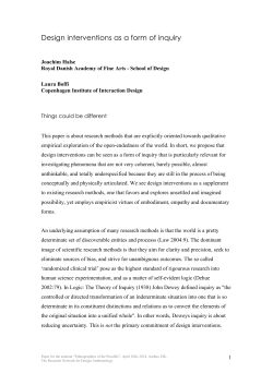 Design interventions as a form of inquiry