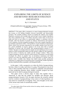 Exploring the Limits of Science and Beyond