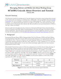 M3AAWG Unicode Abuse Overview and Tutorial
