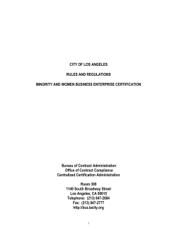 MBE/WBE Rules and Regulations - Bureau of Contract Administration