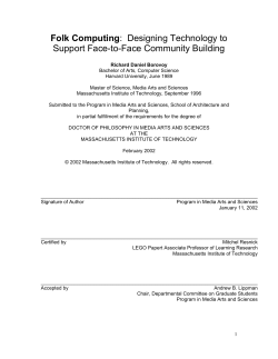 Folk Computing: Designing Technology to Support Face-to
