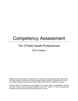 Competency Assessment - Public Health Foundation